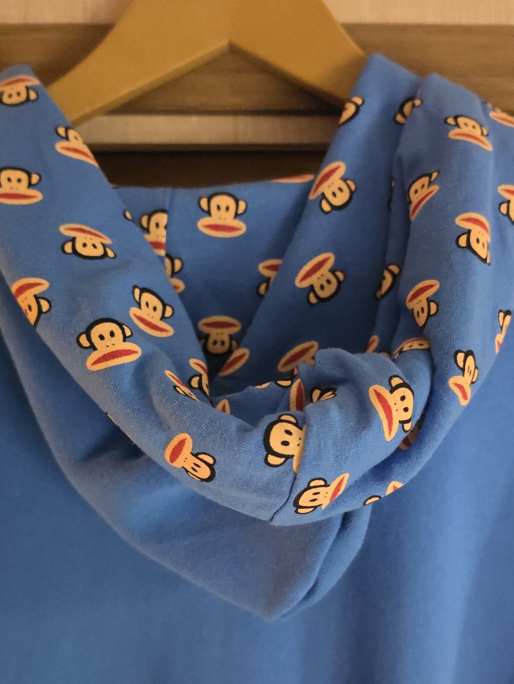 NWOT) BLUE HOODED MONKEY, GRAPHIC PULLOVER SWEATSHIRT, BY PAUL FRANK - Picture 11 of 12